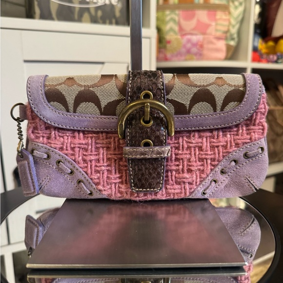Coach Vintage Suede Jacquard Flap Clutch